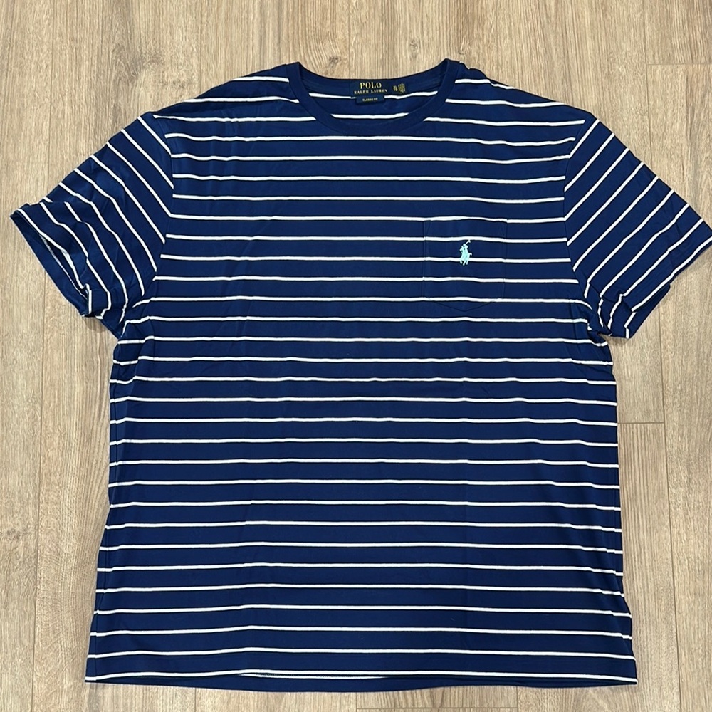 Polo by Ralph Lauren Men's Navy Striped Shirt
